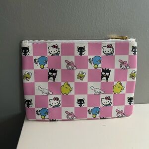 Hello Kitty Pink Checkered Pouch